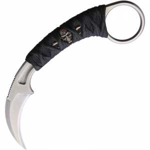 Bastinelli Creations 202M Pika Karambit Stonewash Folding Knife Black Handles