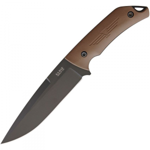 Ka-Bar Knives 7503 Jarosz Turok Black Fixed Blade Knife Brown Handles