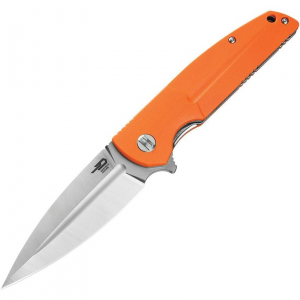 Bestech G34B1 Fin Linerlock Knife Orange Handles