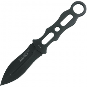 Black Fox 720 One-piece Black Fixed Blade Throwing Knife Skeletonized Handles