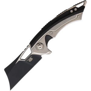 EOS 095 Mini Nautilus Black Framelock Knife Black/Silver Handles