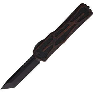 Heretic 0408ABRKRB Auto Colossus OTF Tanto Black Stonewash Knife Rootbeer and Black Handles