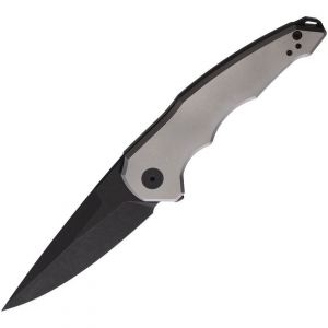 Hoback 036BSW 1Sam Black Framelock Knife Stonewashed Titanium Handles