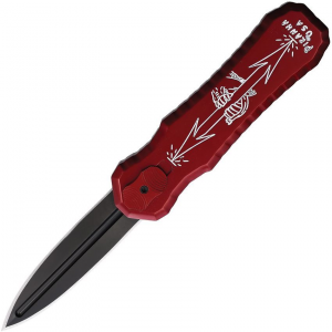 Piranha P8RT Auto Excalibur Tactical OTF Black Knife Red Handles