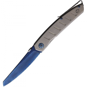 Maserin 374TD Am6 Damascus Knife Blue Handles