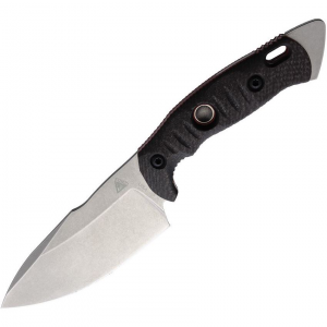 Fobos 48 Alaris Stonewash Fixed Blade Knife Carbon Handles