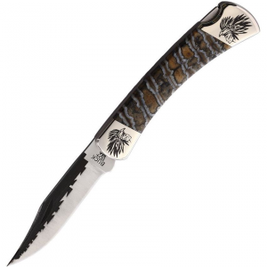 Yellowhorse 421 Chief Custom Buck 110 Lockback Knife Mammoth Handles
