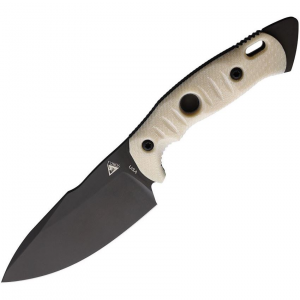 Fobos 045 Alaris Black Fixed Blade Knife Ivory Handles
