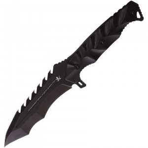 LOTAR Combat KT102SW KHATOOL Gen 2 Blackout Fixed Blade Knife Black Handles