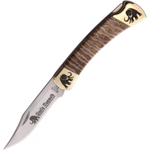 Yellowhorse 429 Mammoth Custom Buck 110 Lockback Knife Brown Mammoth Handles