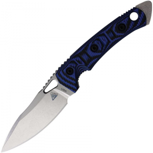 Fobos 066 Cacula Tumbled Fixed Blade Knife Black/Blue Handles