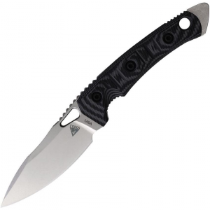Fobos 065 Cacula Tumbled Fixed Blade Knife Black/Gray Handles