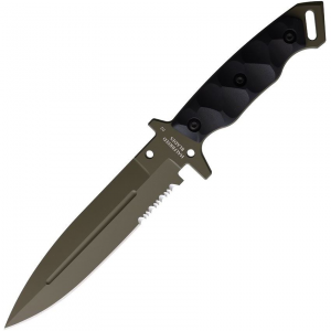 Halfbreed Blades MIK01PSODBLK Medium Infantry ODG Fixed Blade Knife Black Handles