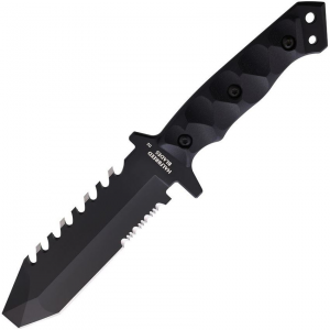 Halfbreed  ERK01 Emergency Rescue Black Fixed Blade Knife Black Handles