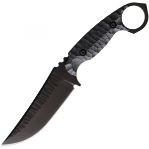 Wachtman 003BKS Titanoraptor Black Fixed Blade Knife Black Handles