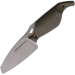 Grissom 002MOD Riverstone Stonewash Fixed Blade Knife OD Green Handles