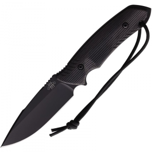 Attleboro 10121 The Attleboro Black Cerakote Fixed Blade Knife Black Handles