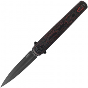 MKM FL02FCLTD Flame M390 Knife Black/Red Handles