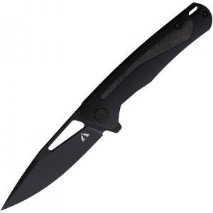 CMB Made Knives 04B Spear Framelock Knife Black/Carbon Fiber Handles