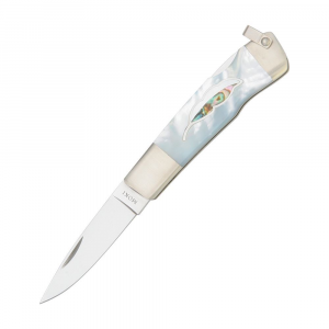 Moki 810EL Leaf Lockback Knife Mother of Pearl Handles