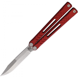 Revo NXSSARD Nexus Balisong Stonewash Folding Knife Red Handles