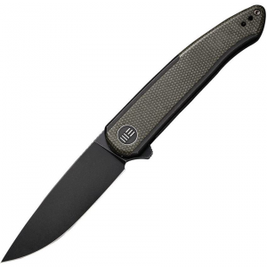 We 200434 Smooth Sentinel Black Framelock Knife Black/Green Micatra Handles