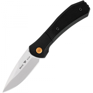 Buck 591BKS Auto Paradigm Shift Mechanism Satin Knife Black Handles