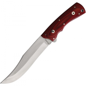Katz K302UKCW Lion King Premium 302 Yukon Satin Fixed Blade Knife Cherrywood Handles