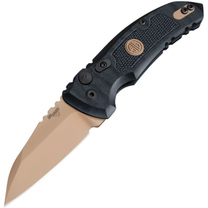 SIG 16100 Auto A01-MS Button Lock Dark Earth Knife Black Handles