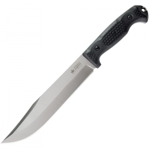 Kizlyar 0127 Bastardo Bowie Sleipner Satin Fixed Blade Knife Black Handles