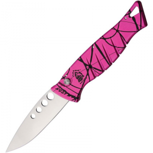 Piranha 3PK Auto Amazon Button Lock Knife Pink Camo Handles