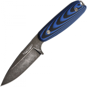 Bradford 35S113N Guardian 3.5 Sabre Black Stonewash Fixed Blade Knife Black/Blue Handles