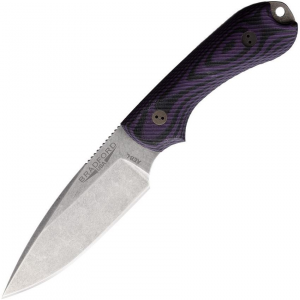 Bradford 3FE119A Guardian 3 3D Stonewash Fixed Blade Knife Purple & Black Handles