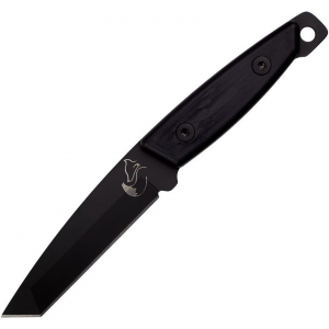 Turq Gear 003 Fox Black Fixed Blade Knife Black Handles