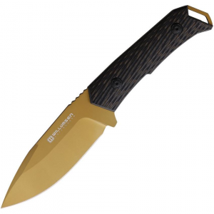 Willumsen Copenhagen DL22TTA Paragon Gold Fixed Blade Knife Black/Gold Handles