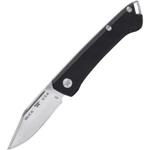Buck 250BKS1 Saunter Folder Clip Micarta Knife Black Handles