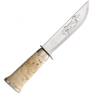 Marttiini 255010C Mn255010C Lapp 15.88 Fixed Blade Knife Curly Birch Handles