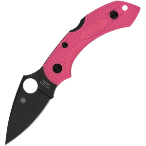 Spyderco 28FPPNS30VBK2 Dragonfly 2 Black S30V Lockback Knife Pink Handles