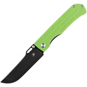 Kansept 1041A1 Reedus Black Linerlock Knife Green G10 Handles
