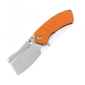 Kansept 1030A6 XL Korvid Stonewashed Linerlock Knife Orange Handles