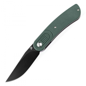 Kansept  2025A2 Reverie Black Linerlock Knife Green G10 Handles