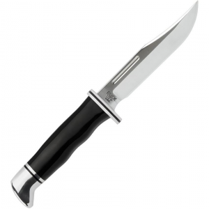 Buck 117BKS Brahma Satin Fixed Blade Knife Black Phenolic Handles