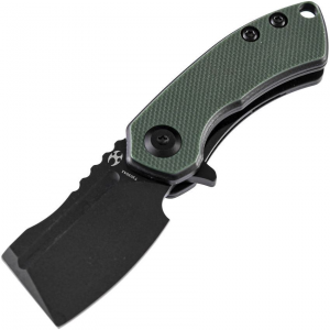 Kansept 3030A1 Mini Korvid Black Linerlock Knife Black/Green Handles