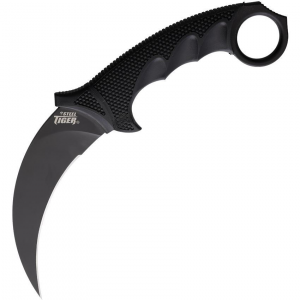 Cold Steel 49KSTBKBK Steel Tiger Karambit Black Fixed Blade Knife Black Handles