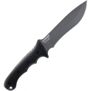 Schrade 1182522 Reckon Black Fixed Blade Knife Black Handles