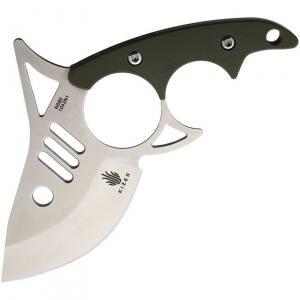 Kizer 1043N1 The Shark Tooth Satin Fixed Blade Knife G10 Green Handles