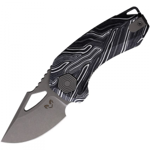 Damned Designs 015BKWT Djinn Knife Black/White G10 Handles