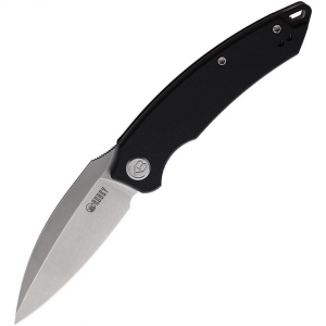 Kubey 333A Leaf Linerlock Knife Black Handles