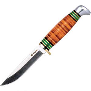 Remington 15723 Junior Satin Fixed Blade Knife Green/Wood Handles
