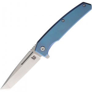 Ontario 9800 Ti22 Ultrablue Framelock Knife Blue Handles